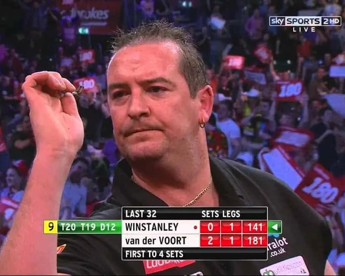 Dean Winstanley, co-owner, landing his 9 dart finish live on TV